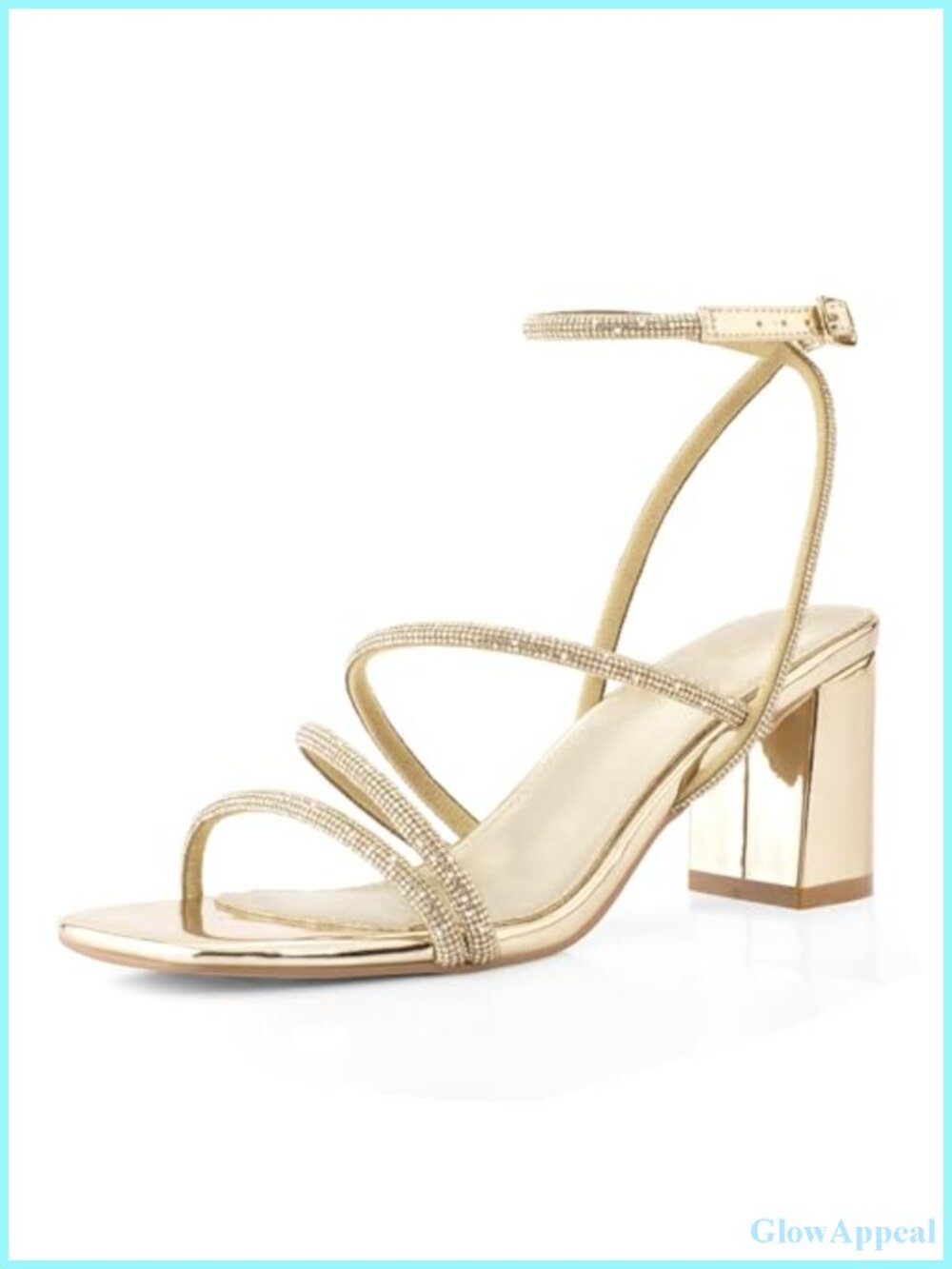 Strappy Block Heel Sandals Square Toe Ankle Strap Heels